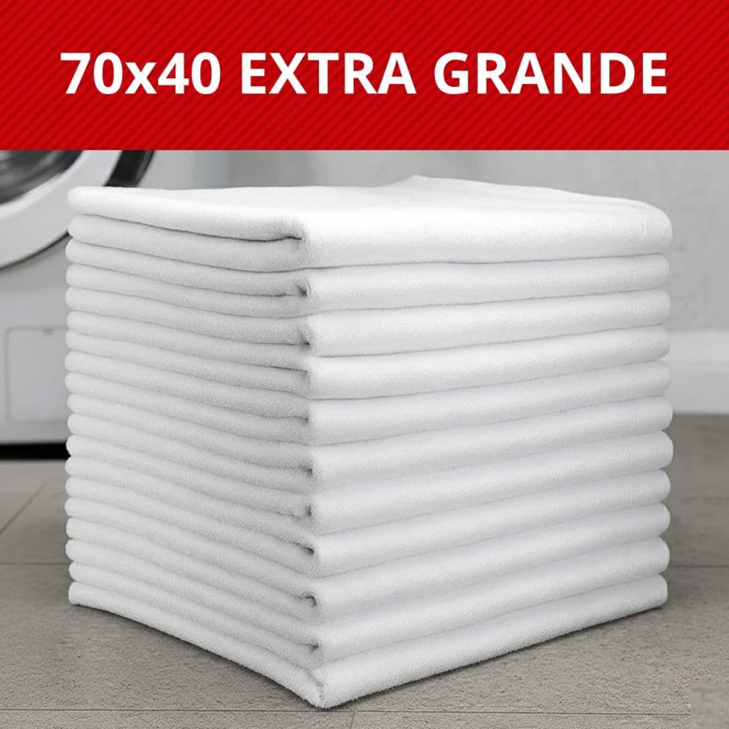 Kit De 5, 10 ou 20 Panos De Chão Branco Para Limpeza Grande Grosso Saco Duplo Algodão 70X40