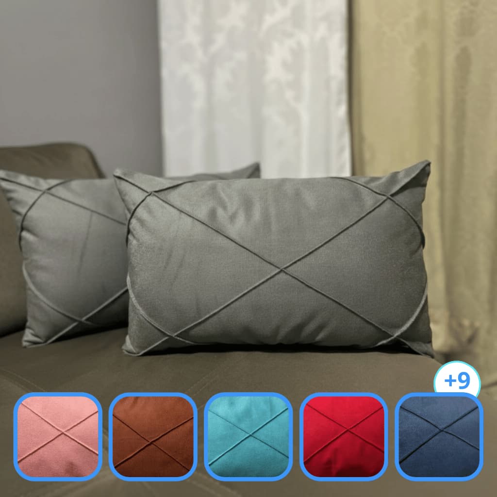 Kit 02/04 Almofadas Com Refil Baguete Retangular Suede Drapeada 30x50cm Decorativas Para Sofá e Cama