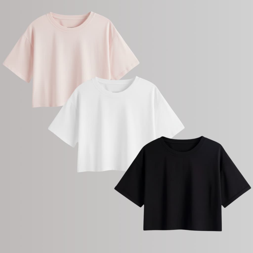 Kit 3 Cropped Feminino Gym – Algodão Anti-incômodo para Treinar