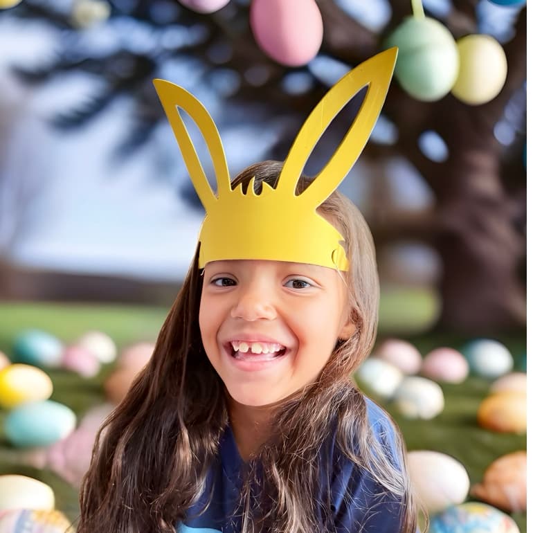 Kit Máscara COELHO TIARA EVA CORES SORTIDAS, para escola, criança, páscoa, decoração, festa infantil