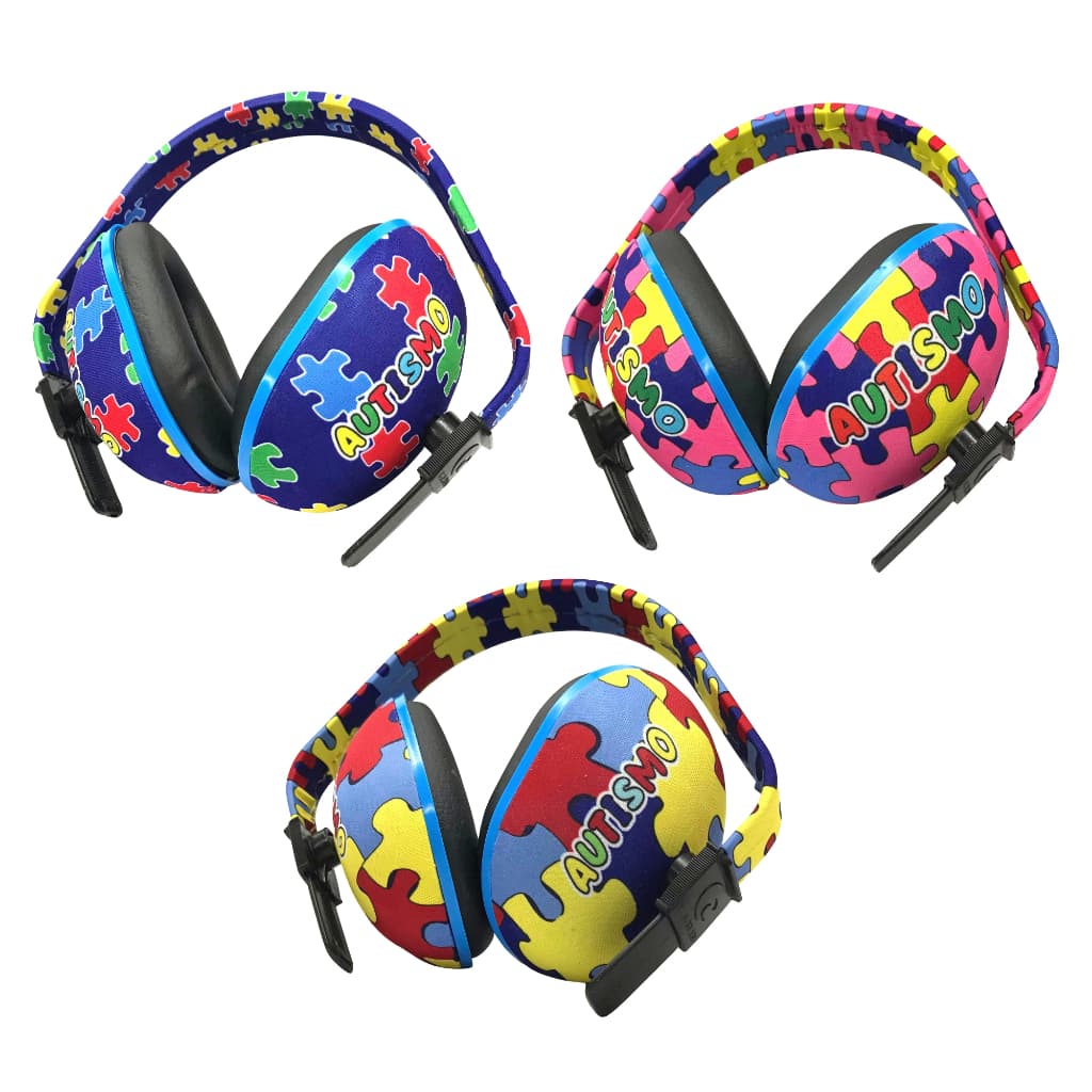 Abafador de Ruídos Protetor Infantil e Adulto Com Estampa de Quebra-Cabeça Autismo para Criança