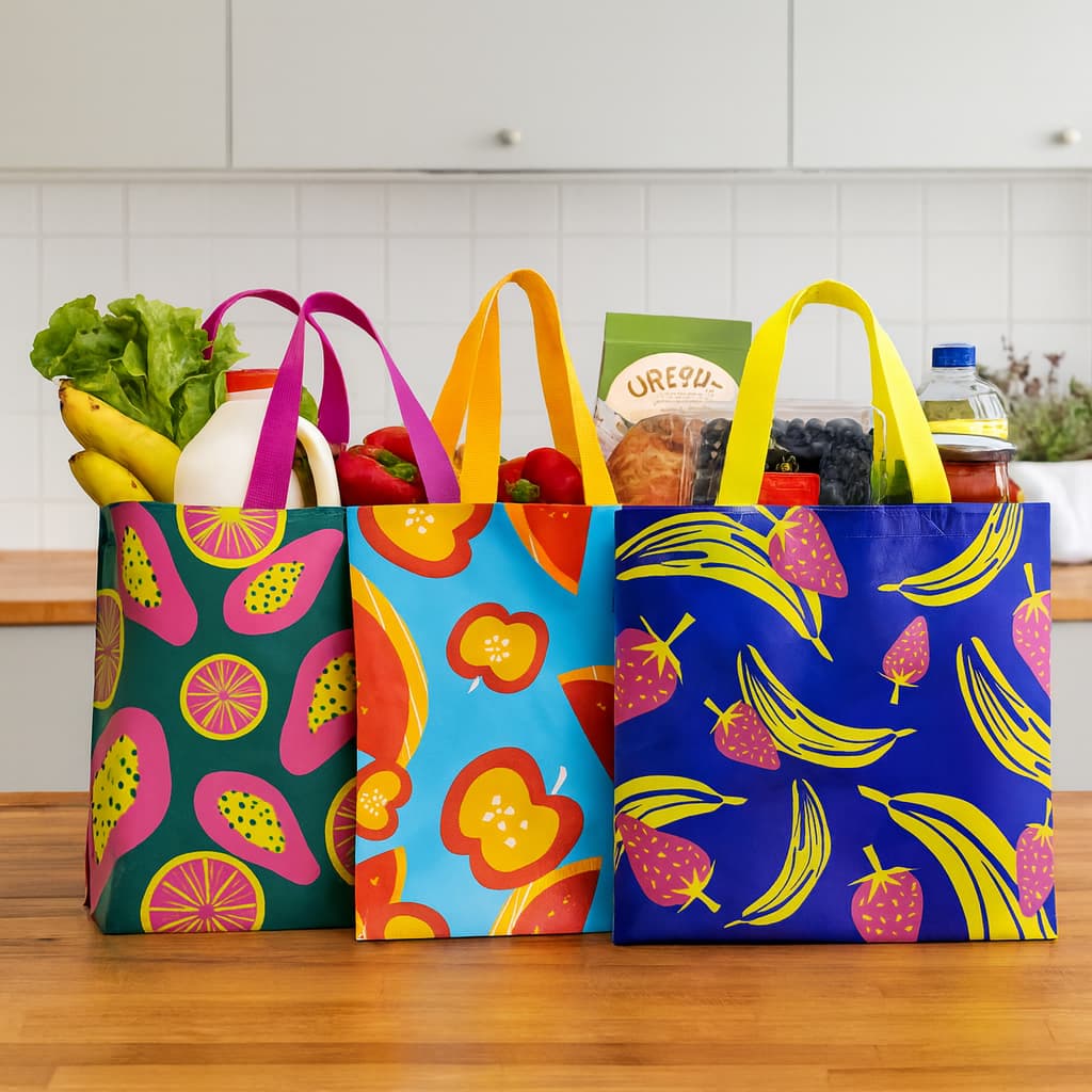 KIT 3/5/10 Sacola Grande Reutilizável Feira Mercado Camping Ecobag