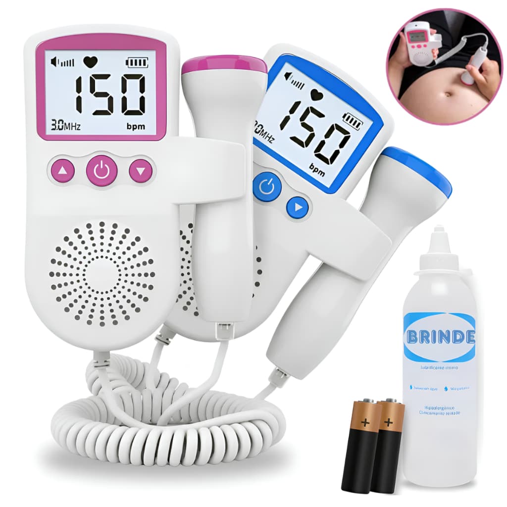 Fetal Doppler Ultrassom Monitoramento Ouvir Batimentos Bebe + Gel + Brinde