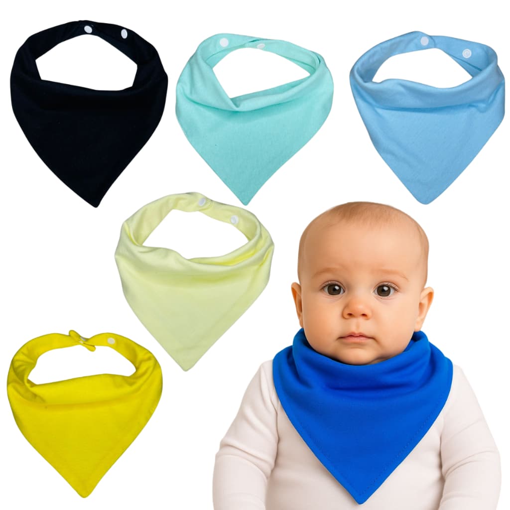 Kit C/10 Babador Bandana De Bebê 100% Algodão - Creche - Escola - Alimentação - Reter Baba dos Dentinhos Envio Imediato