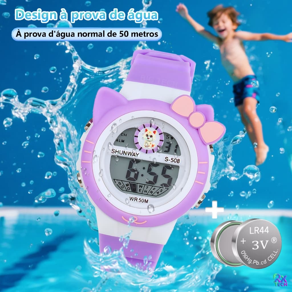 Relógio Digital Infantil Alarme A Prova D Água Relogio Para Criança Esportivo Luminoso Luz LED