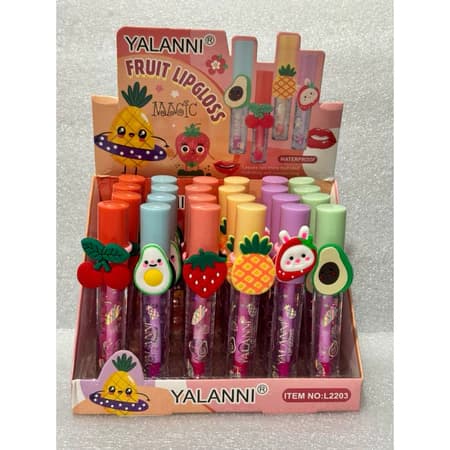 Kit 24 pcs Fruta e Animal Lip Gloss / Balm / Batom Lip  – Volume Instantâneo, Brilho e Hidratação