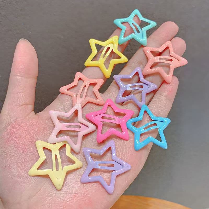 20pcs Grampos De Cabelo Fofos De Verão – Franja Lateral Colorida , Acessórios Da Moda Para Meninas