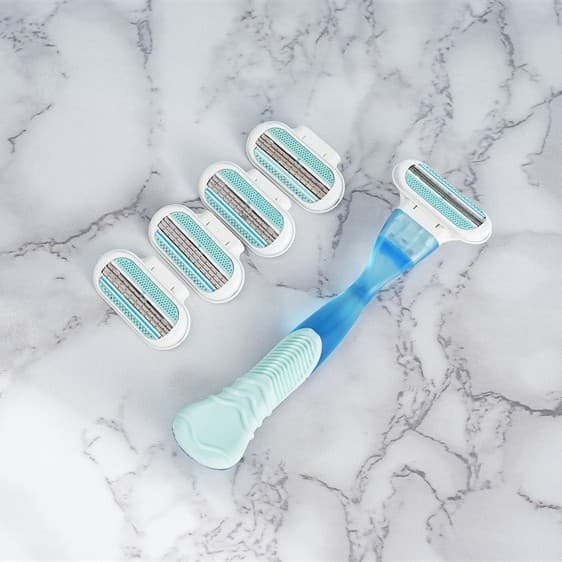 Lâminas de Barbear Feminina para Remoção de Pêlos/Barbear Suave/Lâmina Portátil/Compatível com lâminas Gillette