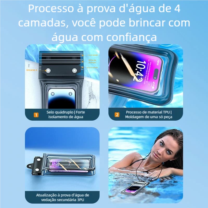 Capa Bolsa Universal para Celular - Impermeável e Transparente Prova d'Água