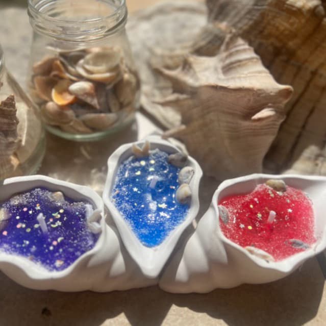 Vela Aromática de concha para lembrancinha