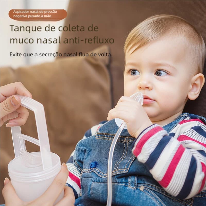 Aspirador Nasal de Tração para Bebês - Sução a Vácuo Elimina Muco