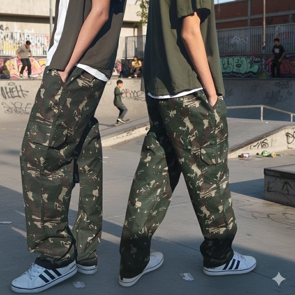 Calça Cargo Militar Hipstop Camuflado Exercito Tatica Exercito Patriota Skate e Casual