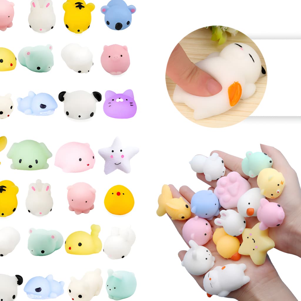 Animais Fofos de Mochi Squishy – 30/50/100PCS, Brinquedos para Alívio de Estresse Infantil, Lembrancinhas de Festas