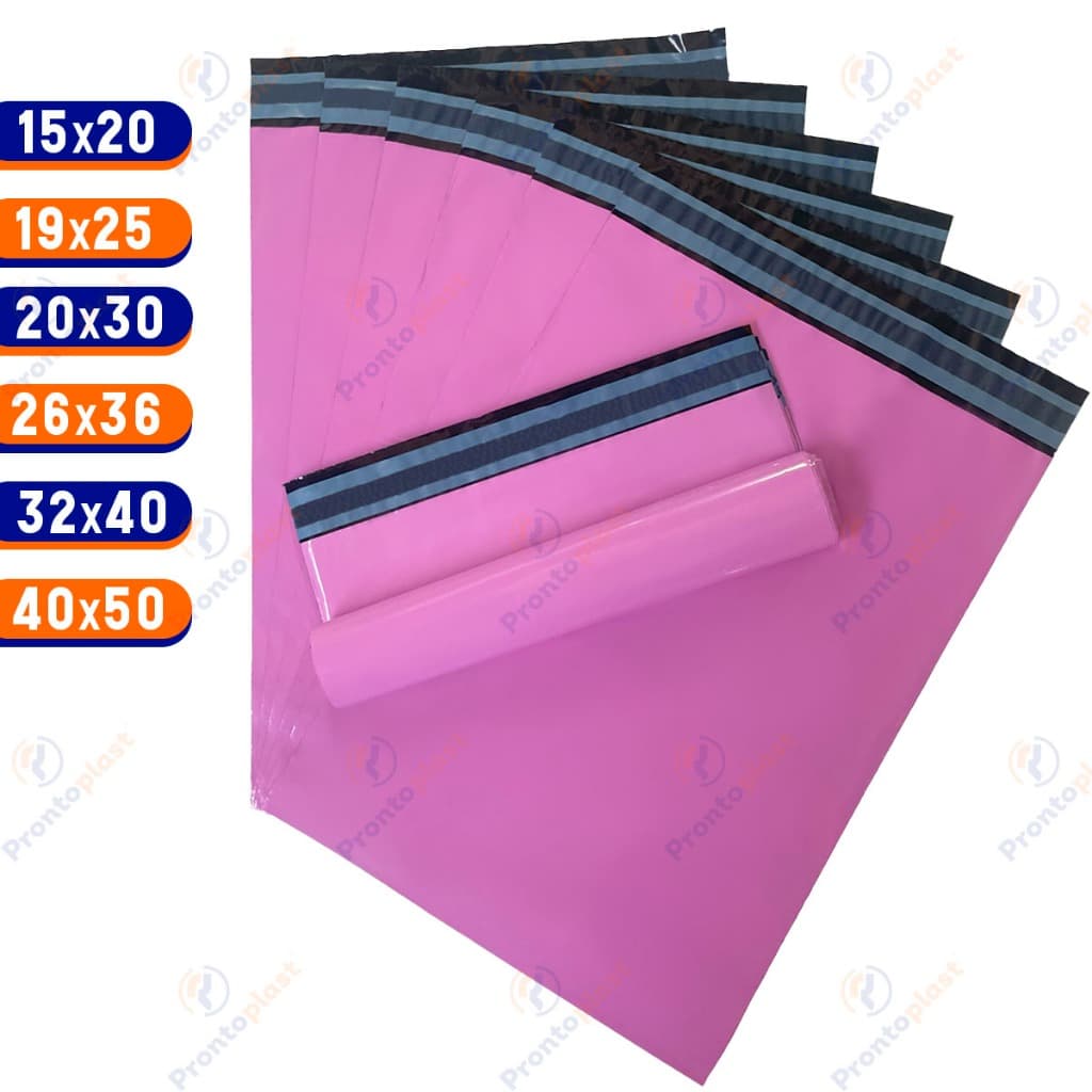 100 Envelope de Segurança Rosa Coex Premium - Saco Plástico Inviolável Correio Sedex e-commerce