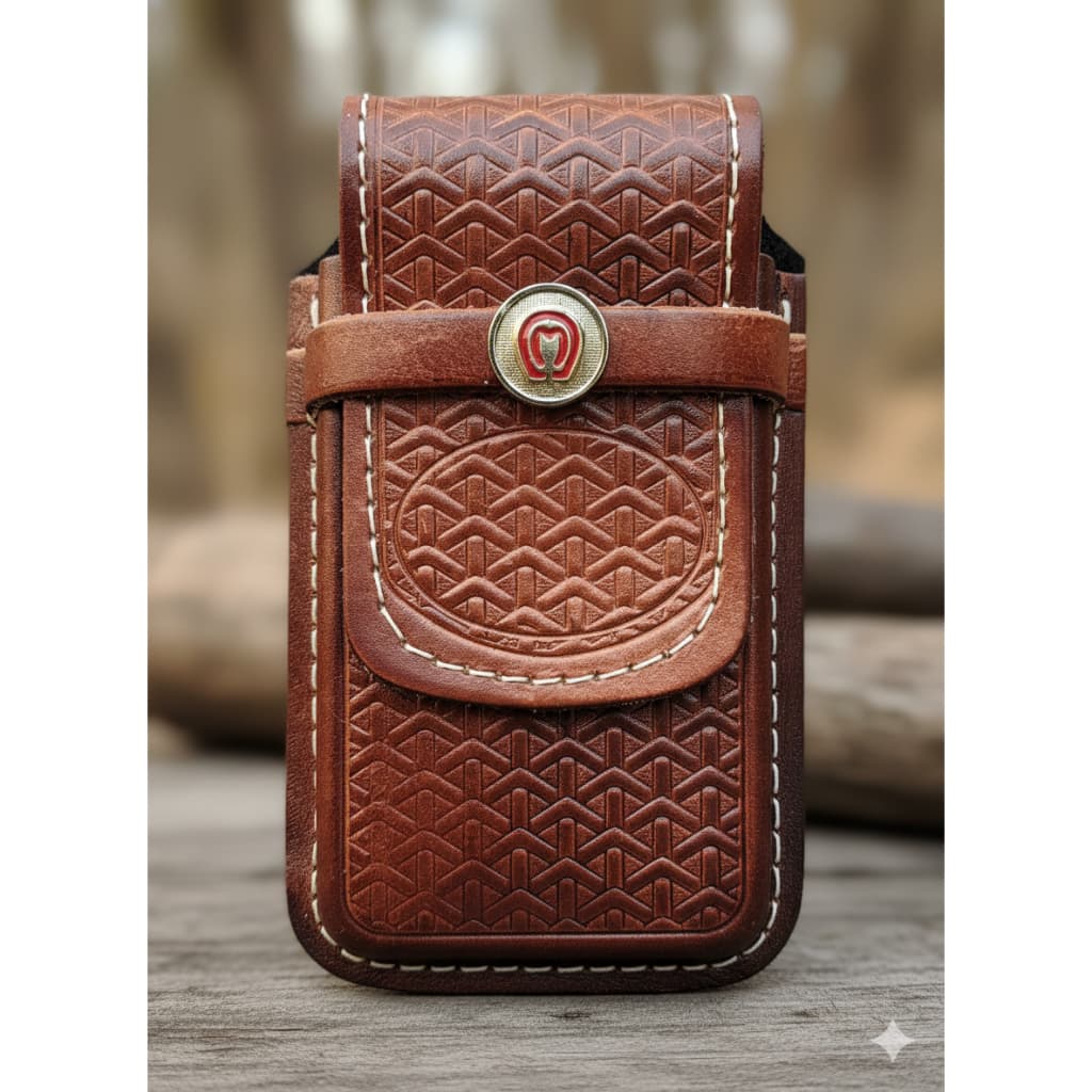 Bainha Celular Couro Legítimo 18x10cm - Fecho de Passador (Sem Botão)