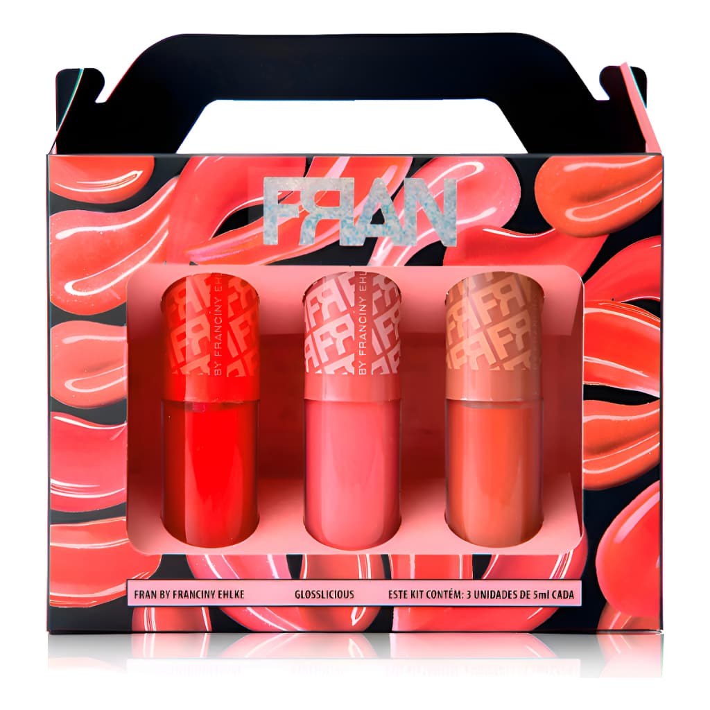 Kit 3 Gloss Labial Fran -trio Glosslicious By Franciny Ehlke Franciny Ehlke Glosslicious