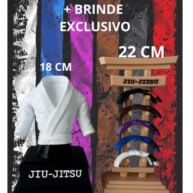 Troféu Kimono Personalizado 18cm – Presente para Lutadores de Jiu-Jitsu ou Judo