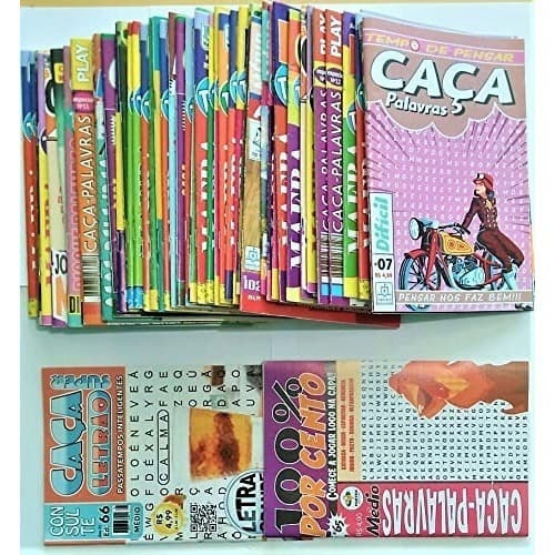 KIT 25 ATACADO PASSATEMPO - CAÇA PALAVRAS (TODAS DIFERENTES / SEM REPETIÇÕES) LETRA PEQUENA E LETRÃO