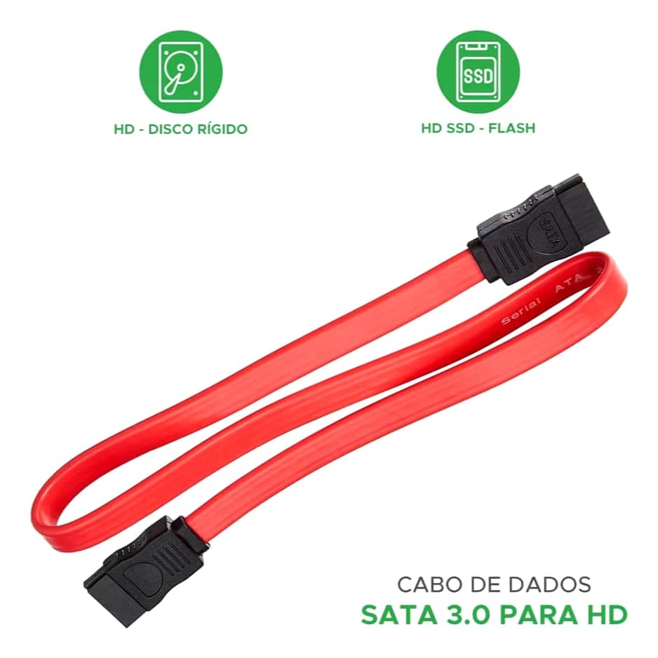 Cabo De Dados Sata 45cm, Hd, Ssd, Gravador, Drives