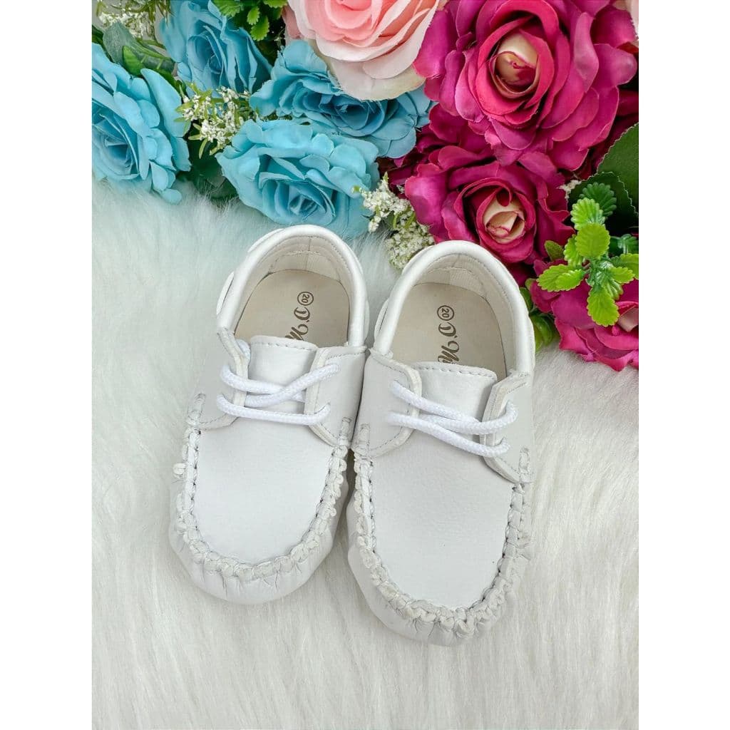 Sapato Mocassim bebê Calçado Milan Branco batizado casamento crisma pajem babyfesta luxo