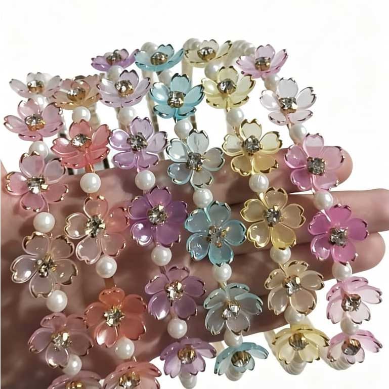 Tiara Flores com Pérola Dourada Feminina – Delicada, Luxo, Festa, Casamento