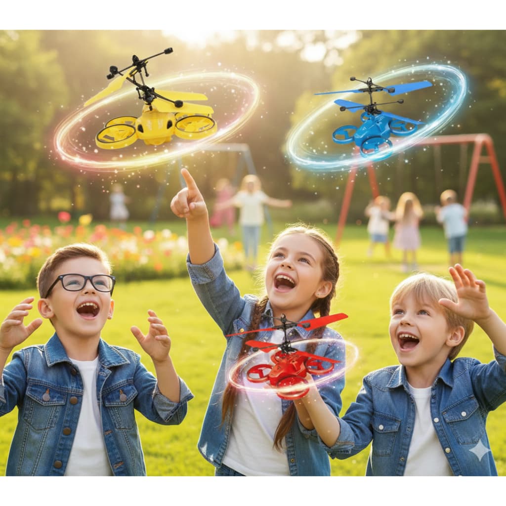 Mini Drone Helicóptero com Sensor: O Voo Mágico na Palma da Sua Mão