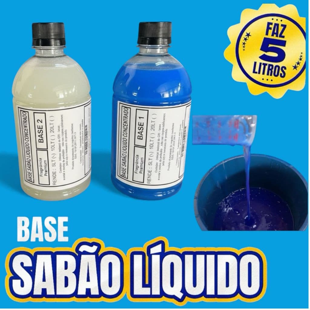Base Para Sabão Líquido Lava-Roupas Rende 5 Litros Fácil de Fazer