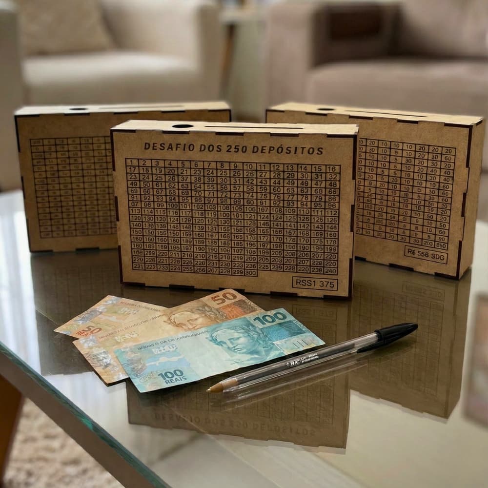 Caixa Cofre Cofrinho Desafio para Junta dinheiro