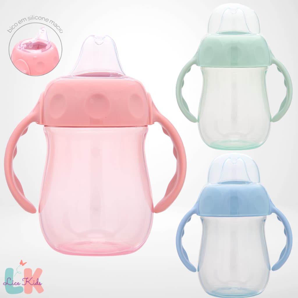 Copo de Treinamento Com Alça Anti-vazamento 160ml Bico em Silicone BPA Free Buba