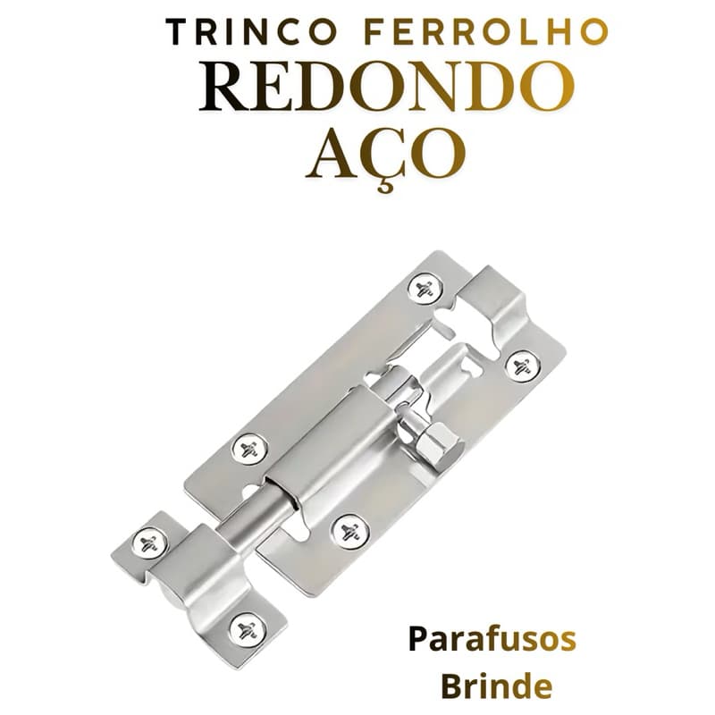 🔒 TRINCO FERROLHO REDONDO 3” EM AÇO – FORTE, SEGURO E FÁCIL DE INSTALAR 🔥
