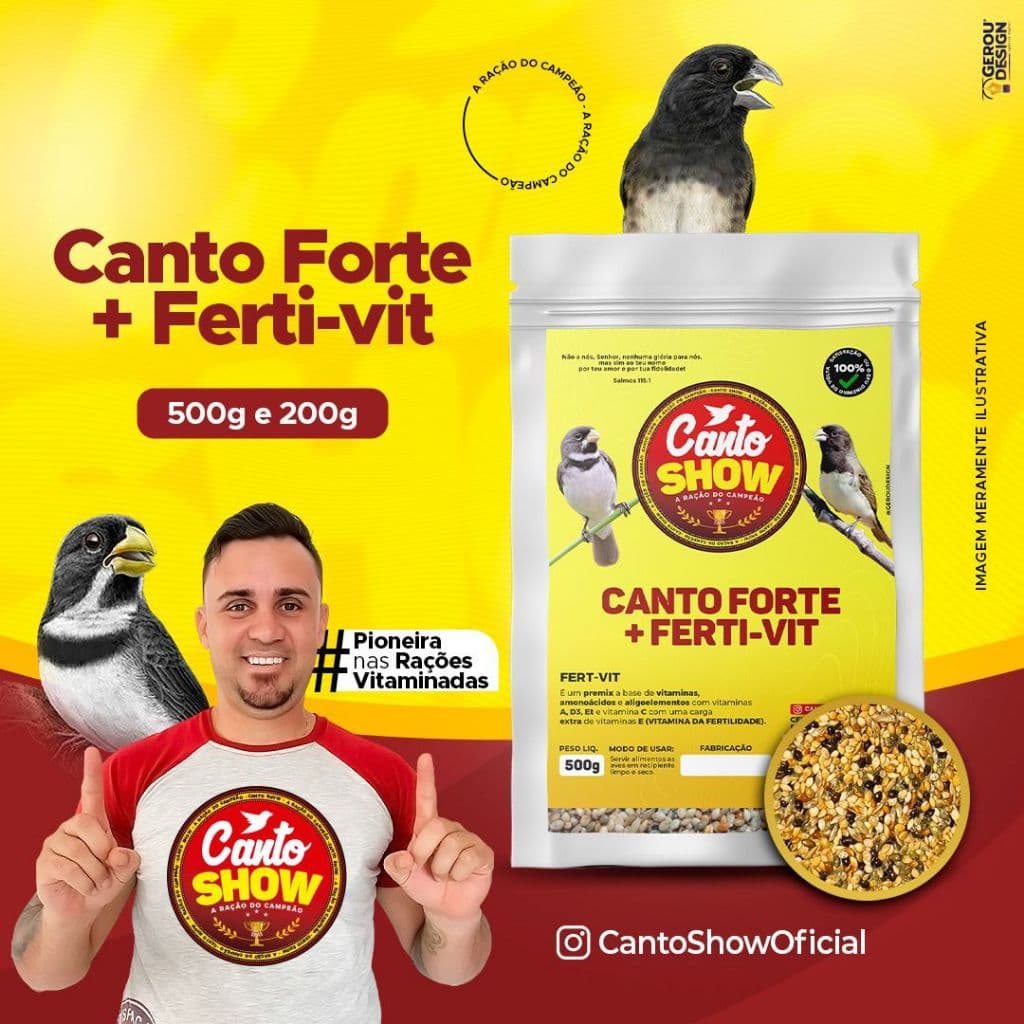 Ração Canto Forte com Ferti-vit da Canto Show - 500g