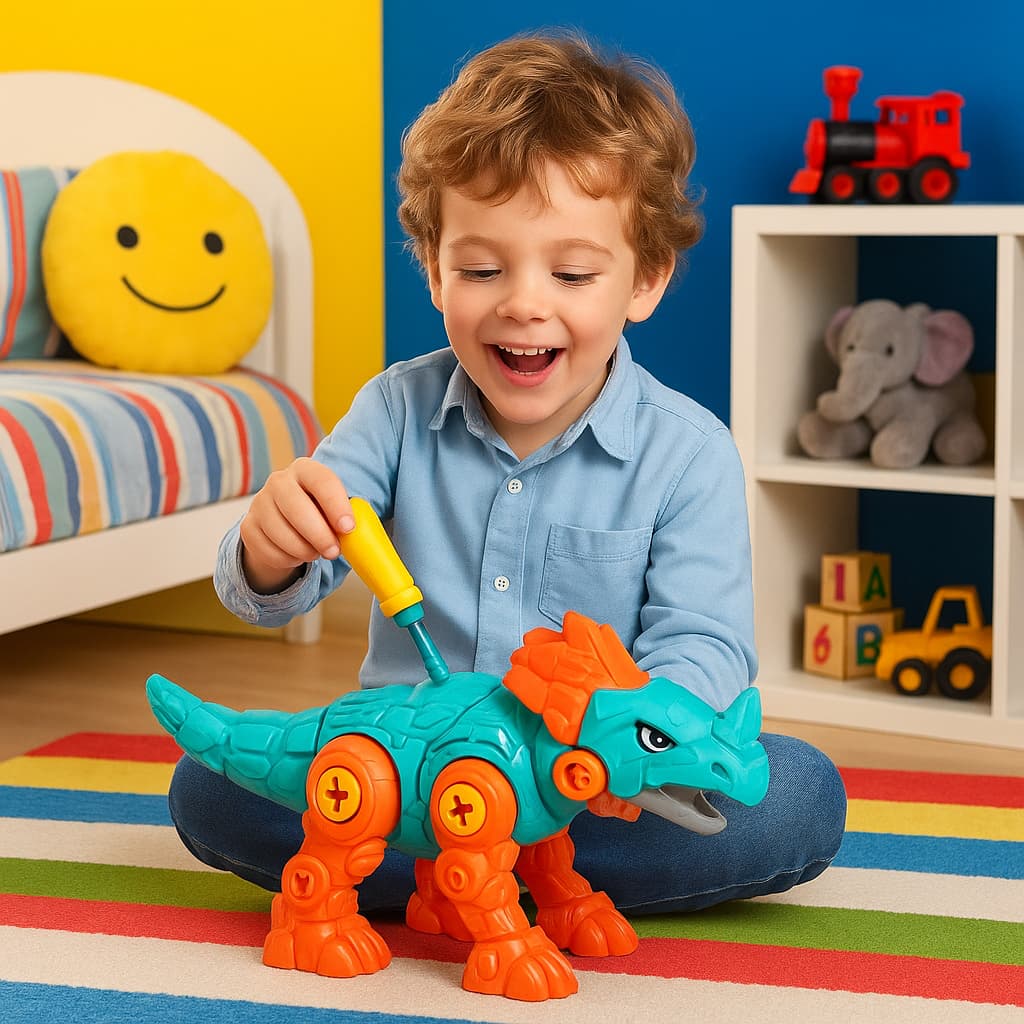 Brinquedo Dinossauro Robo Monta e Desmonta Educativo Pedagógico Didático Articulado Jurassic Sortido