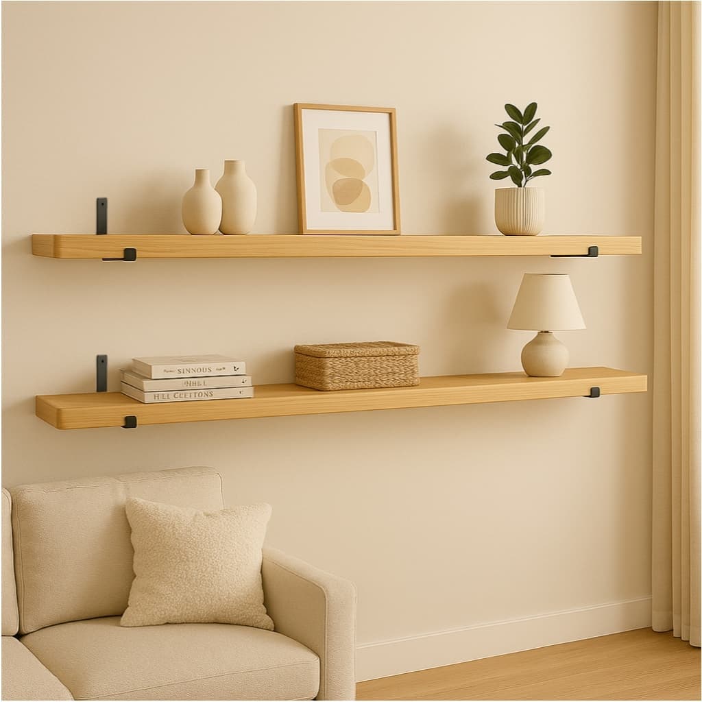 2 Prateleira Industrial Com Mão francesa de ferro invertida Nicho Decoração rustica