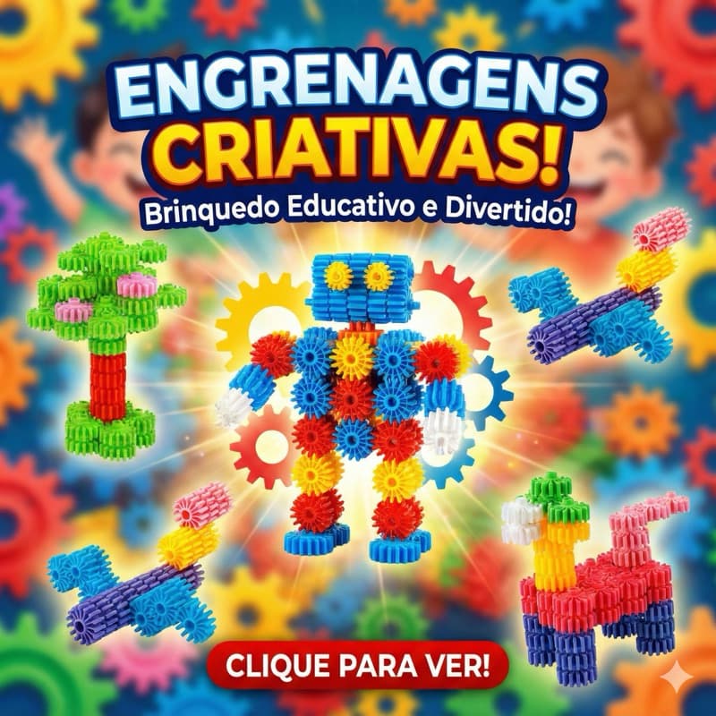 Kit Blocos de Montar 160 Peças - Engrenagens Mágicas Educativas e Criativas de Monta Aprender Stem infantil
