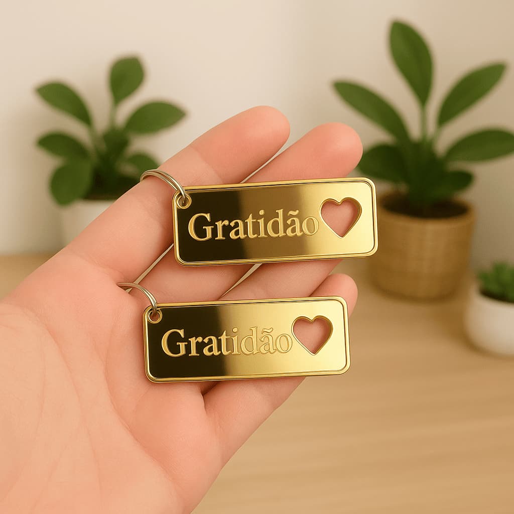 Chaveiro em Acrílico Gratidão Lembrancinha Especial