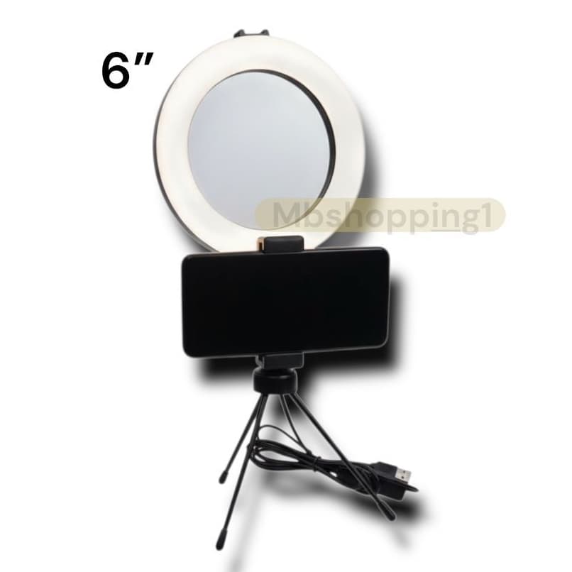 Ring Light Led Mesa Iluminador Pequena Tripé 6 Polegada 16cm MB