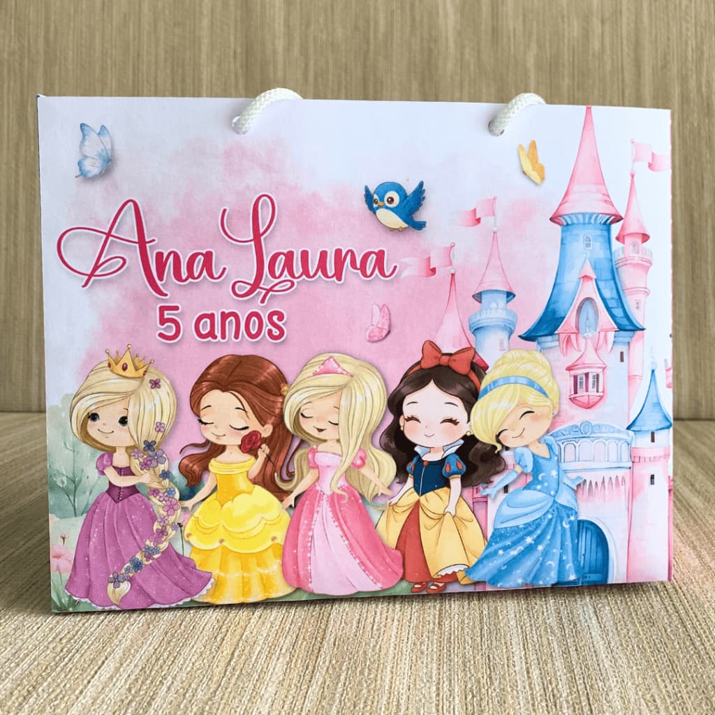 SACOLINHA PERSONALIZADA PRINCESAS E PRINCIPES CUTE | PEGUE E MONTE | Surpresa | Lembrancinha | FESTA