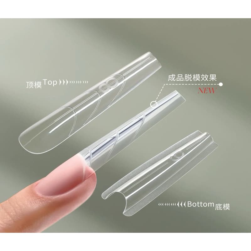 Molde Sanduíche Formas De Unhas Duplas 240 Pçs  Extensões Caixão Amêndoa Molde Superior Inferior Novo - Helen Color