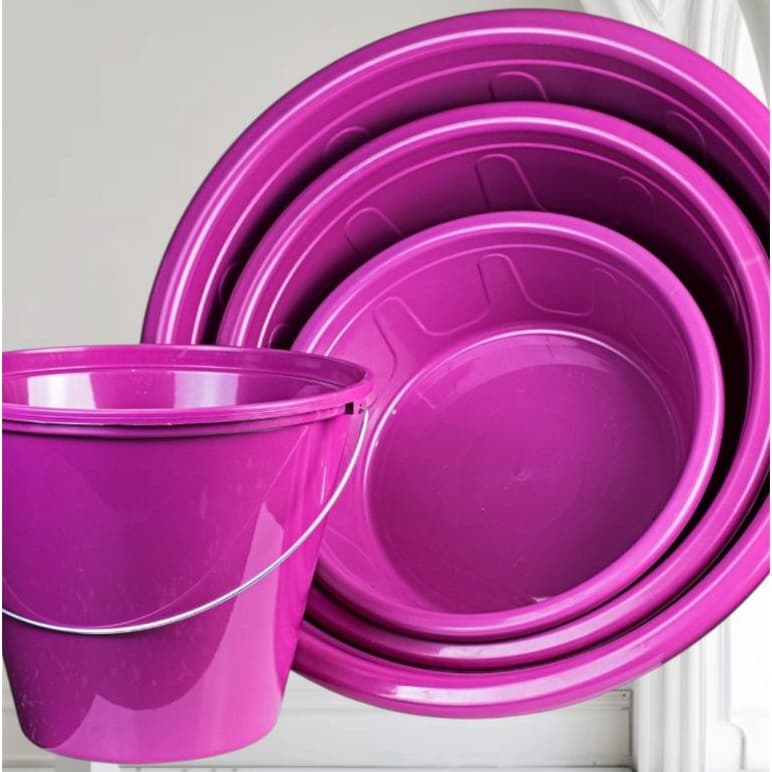 Kit Lavanderia com 3 Bacias 28L + 15L + 7,5L e 1 Balde 5,5L Multiuso Utilidades