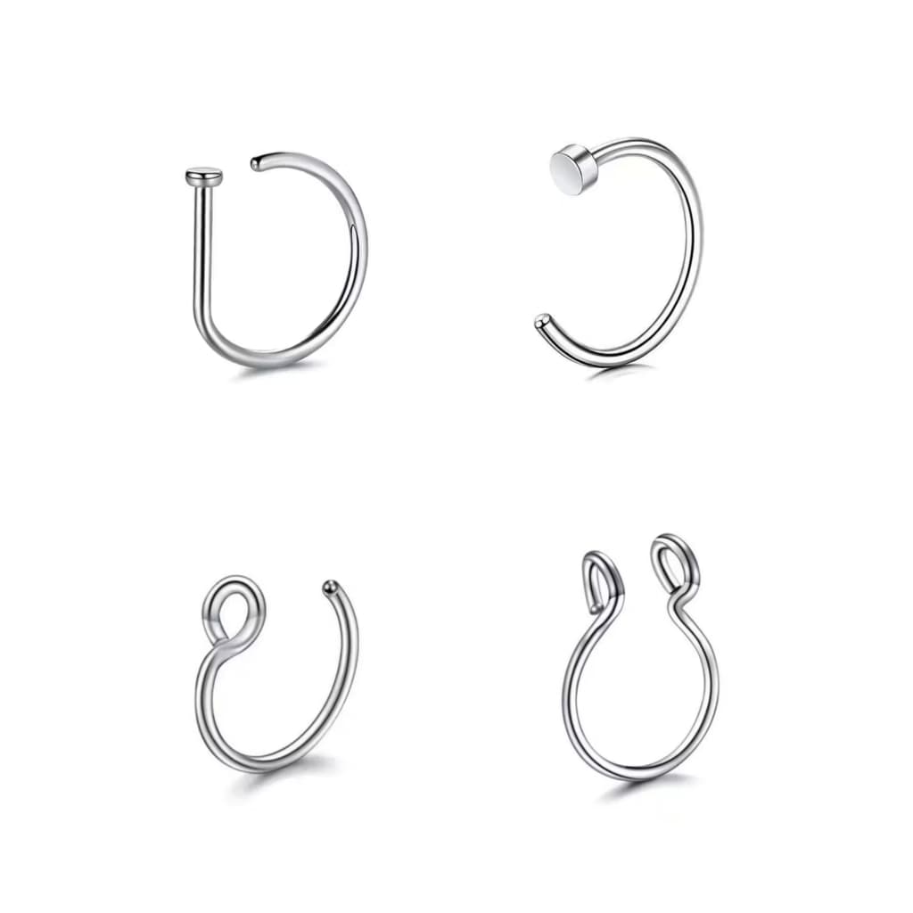 1 Piercing fake falso nariz Aço cirugico pressão não precisa de furo