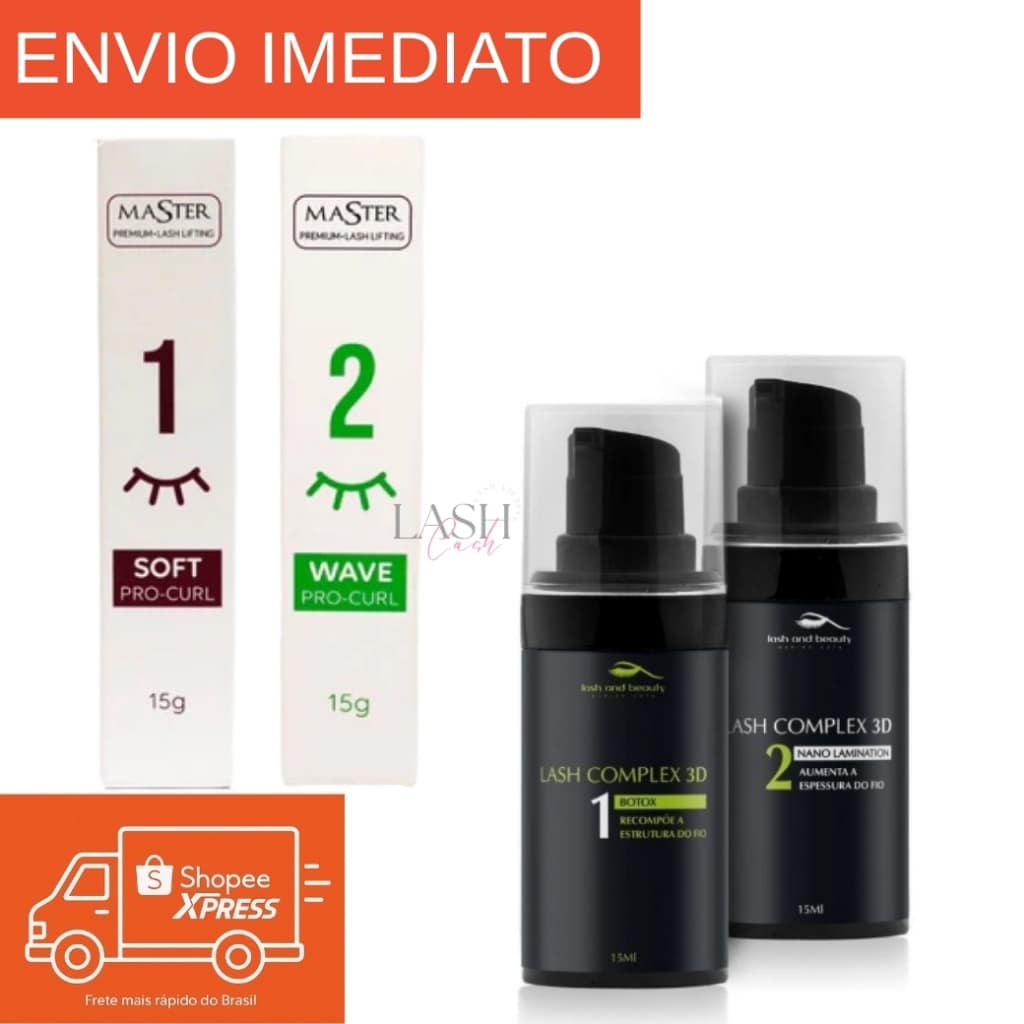Kit Passo 1 e 2 do Master 15g/7g + Combo Complex 3D 1 e 2 Cilios sobrancelha Lashlifting Browlamination