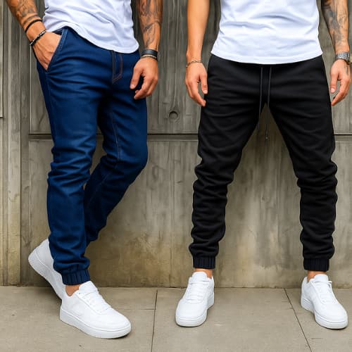 calça masculina Jeans jogger Jeans rasgada e lisa