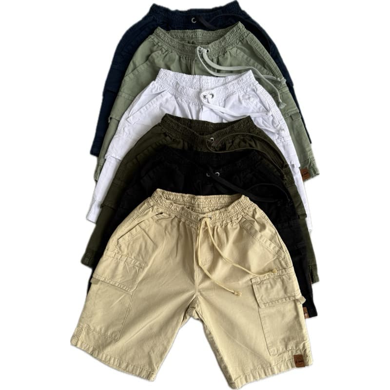 BERMUDA CARGO MASCULINO INFANTIL E JUVENIL COM ELASTICO PARA MENINOS.