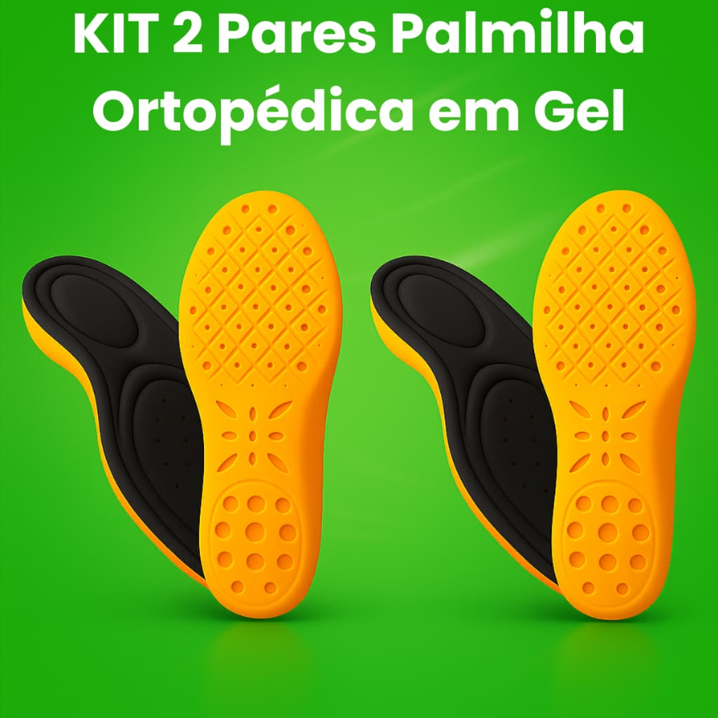 Kit 2x Pares Palmilha Gel Ortopédica Macia Confortável Anatômica Confort Silicone Anti-impacto