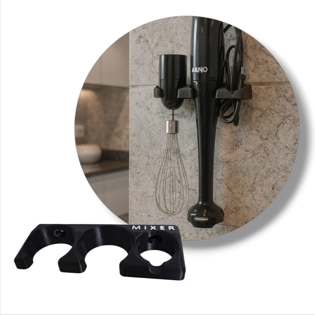 Suporte De Parede Para Mixer Britânia Bmx350p Preto com três cavidades