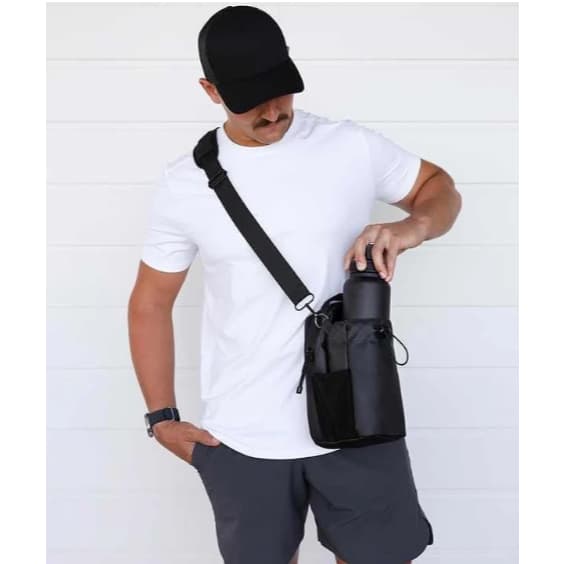 Bolsa Magnética de Academia c/ Suporte P/ Garrafa, Zíper Seguro e Acesso Rápido ao Celular