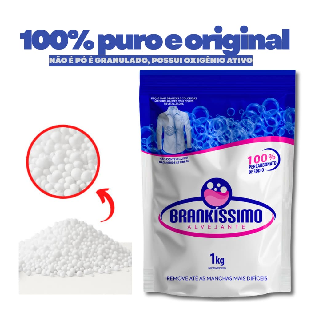 Percarbonato de sodio 100% puro original tira manchas roupas brancas e coloridas granulado
