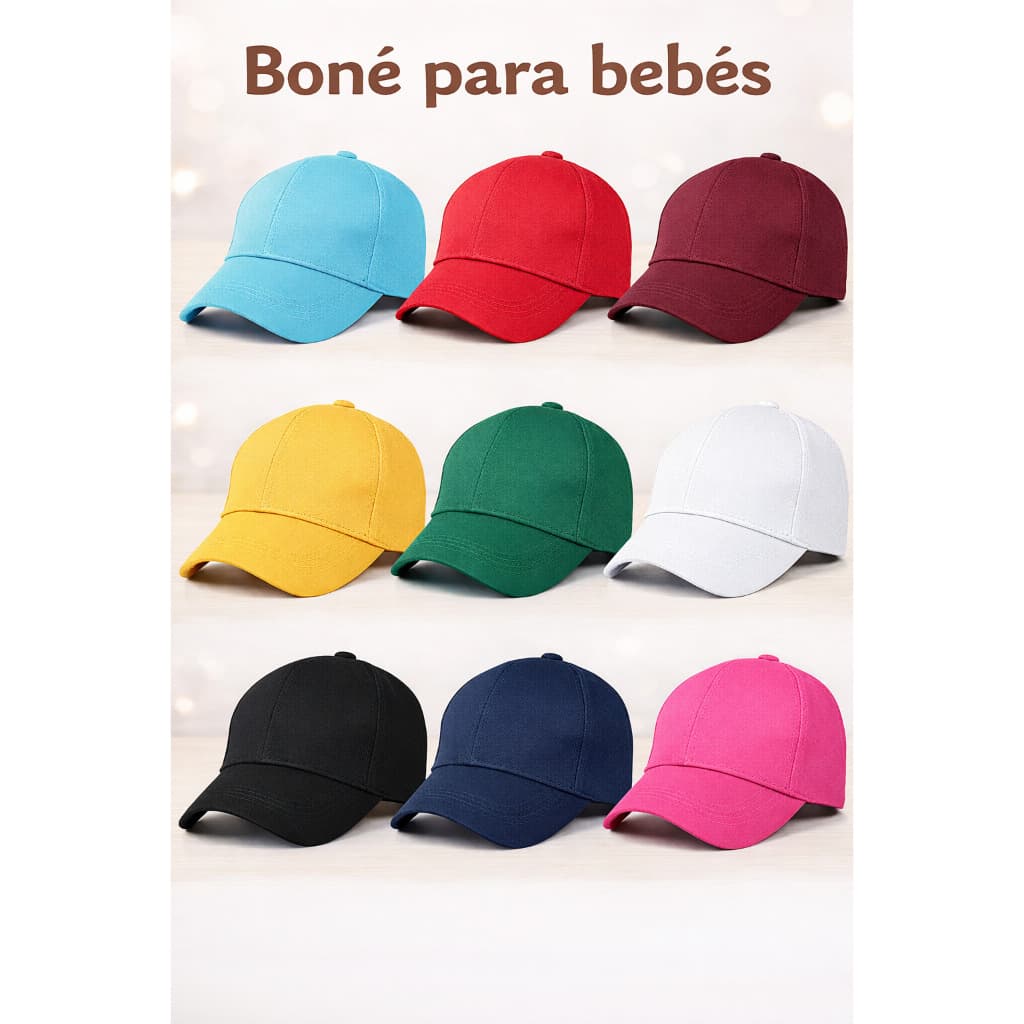 Boné infantil/bebe Menino Menina em tecido brim com aba curta  Seca Rápido