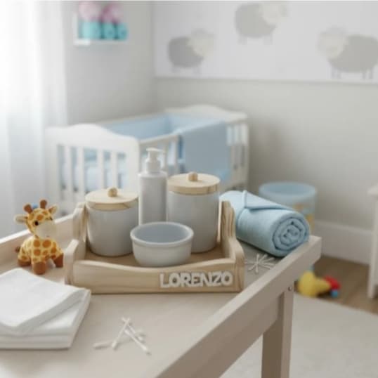 Kit Higiene Bebê Porcelana Nome Personalizado menino menina