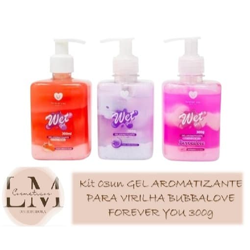 Kit 03un Gel Aromatizante para Virilha Bubbalove Forever You 300g